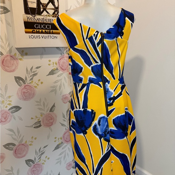 Antonio Melani NWT Floral Yellow and Blue Dress - Picture 4 of 6